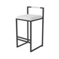 Glam Armless Backrest Counter Stool Iron Living Room Bar Stool with Velvet Cushion,1 Piece Black White Clearhalo 'Bar Furniture' 'Bar Stools' 'bar_stools' 'furn' 'furn_bar_stools' 'furniture_bar_stools' 'Kitchen & Dining Furniture' 'kitchen&dining_furn' 'kitchen' 'kitchen_furn' Furniture' 4471262