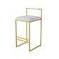 Glam Armless Backrest Counter Stool Iron Living Room Bar Stool with Velvet Cushion,1 Piece Gold White Clearhalo 'Bar Furniture' 'Bar Stools' 'bar_stools' 'furn' 'furn_bar_stools' 'furniture_bar_stools' 'Kitchen & Dining Furniture' 'kitchen&dining_furn' 'kitchen' 'kitchen_furn' Furniture' 4471268