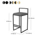 Glam Armless Backrest Counter Stool Iron Living Room Bar Stool with Velvet Cushion,1 Piece Clearhalo 'Bar Furniture' 'Bar Stools' 'bar_stools' 'furn' 'furn_bar_stools' 'furniture_bar_stools' 'Kitchen & Dining Furniture' 'kitchen&dining_furn' 'kitchen' 'kitchen_furn' Furniture' 4471274