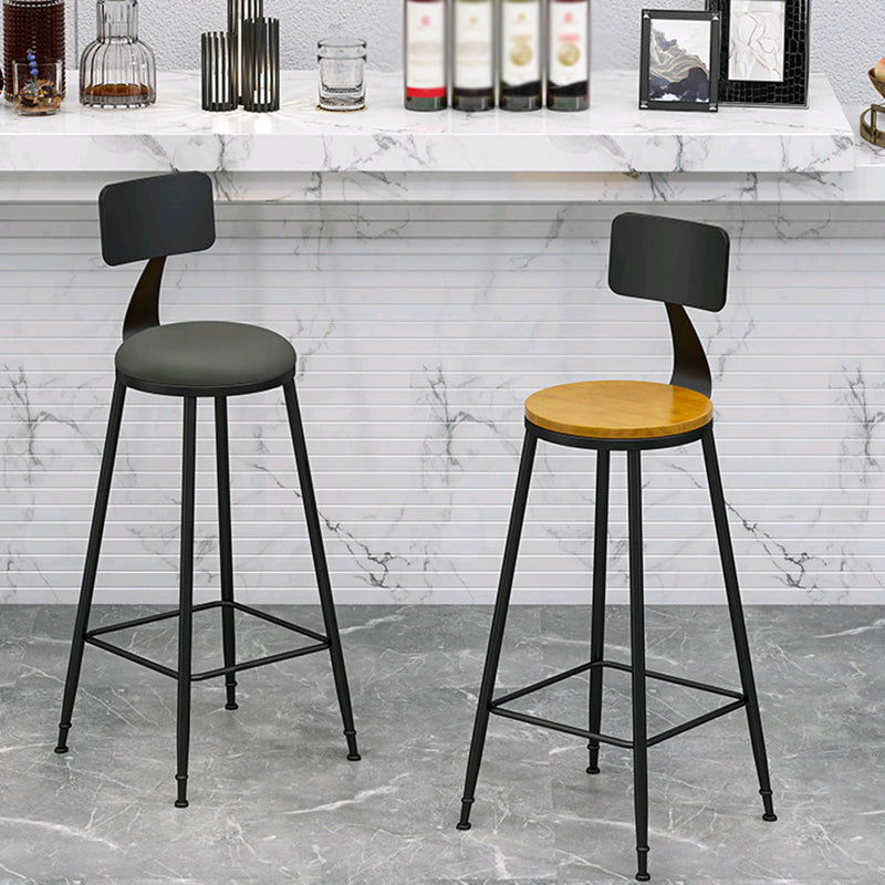 Modern Backrest Armless Counter Stool Iron Living Room Bar Stool with Pedal, 1 Piece Clearhalo 'Bar Furniture' 'Bar Stools' 'bar_stools' 'furn' 'furn_bar_stools' 'furniture_bar_stools' 'Kitchen & Dining Furniture' 'kitchen&dining_furn' 'kitchen' 'kitchen_furn' Furniture' 4471276