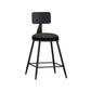 Modern Backrest Armless Counter Stool Iron Living Room Bar Stool with Pedal, 1 Piece Black 1 Piece Short Stool(22"H) Clearhalo 'Bar Furniture' 'Bar Stools' 'bar_stools' 'furn' 'furn_bar_stools' 'furniture_bar_stools' 'Kitchen & Dining Furniture' 'kitchen&dining_furn' 'kitchen' 'kitchen_furn' Furniture' 4471278