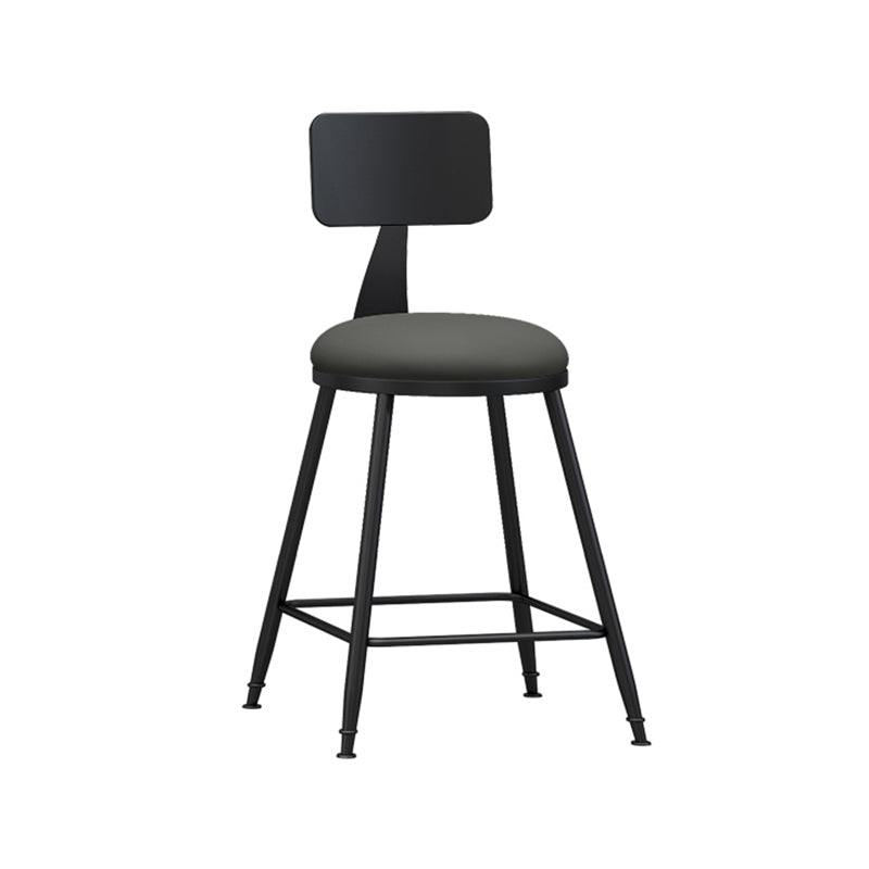 Modern Backrest Armless Counter Stool Iron Living Room Bar Stool with Pedal, 1 Piece Grey 1 Piece Short Stool(22"H) Clearhalo 'Bar Furniture' 'Bar Stools' 'bar_stools' 'furn' 'furn_bar_stools' 'furniture_bar_stools' 'Kitchen & Dining Furniture' 'kitchen&dining_furn' 'kitchen' 'kitchen_furn' Furniture' 4471281