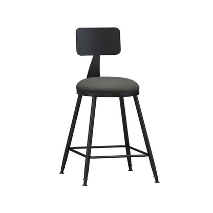 Modern Backrest Armless Counter Stool Iron Living Room Bar Stool with Pedal, 1 Piece Grey 1 Piece Short Stool(22"H) Clearhalo 'Bar Furniture' 'Bar Stools' 'bar_stools' 'furn' 'furn_bar_stools' 'furniture_bar_stools' 'Kitchen & Dining Furniture' 'kitchen&dining_furn' 'kitchen' 'kitchen_furn' Furniture' 4471281