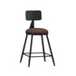 Modern Backrest Armless Counter Stool Iron Living Room Bar Stool with Pedal, 1 Piece Brown 1 Piece Short Stool(22"H) Clearhalo 'Bar Furniture' 'Bar Stools' 'bar_stools' 'furn' 'furn_bar_stools' 'furniture_bar_stools' 'Kitchen & Dining Furniture' 'kitchen&dining_furn' 'kitchen' 'kitchen_furn' Furniture' 4471282