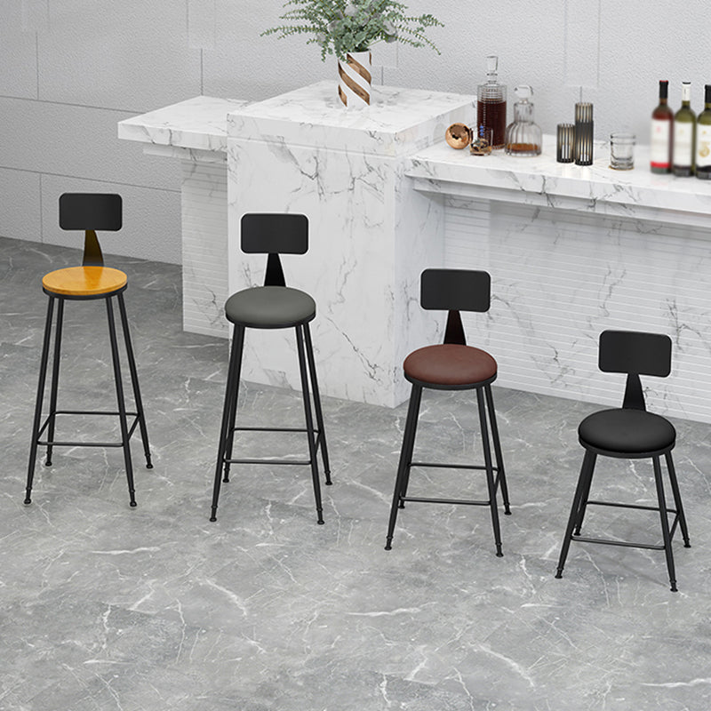 Modern Backrest Armless Counter Stool Iron Living Room Bar Stool with Pedal, 1 Piece Clearhalo 'Bar Furniture' 'Bar Stools' 'bar_stools' 'furn' 'furn_bar_stools' 'furniture_bar_stools' 'Kitchen & Dining Furniture' 'kitchen&dining_furn' 'kitchen' 'kitchen_furn' Furniture' 4471283