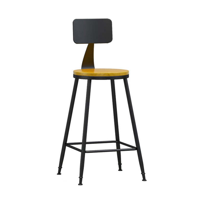 Modern Backrest Armless Counter Stool Iron Living Room Bar Stool with Pedal, 1 Piece Natural 1 Piece Counter Stool(26"H) Clearhalo 'Bar Furniture' 'Bar Stools' 'bar_stools' 'furn' 'furn_bar_stools' 'furniture_bar_stools' 'Kitchen & Dining Furniture' 'kitchen&dining_furn' 'kitchen' 'kitchen_furn' Furniture' 4471284