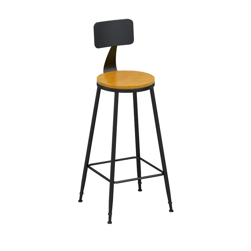 Modern Backrest Armless Counter Stool Iron Living Room Bar Stool with Pedal, 1 Piece Clearhalo 'Bar Furniture' 'Bar Stools' 'bar_stools' 'furn' 'furn_bar_stools' 'furniture_bar_stools' 'Kitchen & Dining Furniture' 'kitchen&dining_furn' 'kitchen' 'kitchen_furn' Furniture' 4471285
