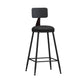 Modern Backrest Armless Counter Stool Iron Living Room Bar Stool with Pedal, 1 Piece Black 1 Piece Counter Stool(26"H) Clearhalo 'Bar Furniture' 'Bar Stools' 'bar_stools' 'furn' 'furn_bar_stools' 'furniture_bar_stools' 'Kitchen & Dining Furniture' 'kitchen&dining_furn' 'kitchen' 'kitchen_furn' Furniture' 4471287