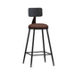 Modern Backrest Armless Counter Stool Iron Living Room Bar Stool with Pedal, 1 Piece Brown 1 Piece Counter Stool(26"H) Clearhalo 'Bar Furniture' 'Bar Stools' 'bar_stools' 'furn' 'furn_bar_stools' 'furniture_bar_stools' 'Kitchen & Dining Furniture' 'kitchen&dining_furn' 'kitchen' 'kitchen_furn' Furniture' 4471291