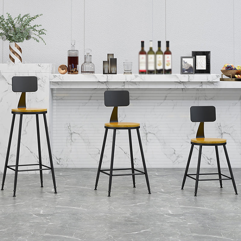 Modern Backrest Armless Counter Stool Iron Living Room Bar Stool with Pedal, 1 Piece Clearhalo 'Bar Furniture' 'Bar Stools' 'bar_stools' 'furn' 'furn_bar_stools' 'furniture_bar_stools' 'Kitchen & Dining Furniture' 'kitchen&dining_furn' 'kitchen' 'kitchen_furn' Furniture' 4471294