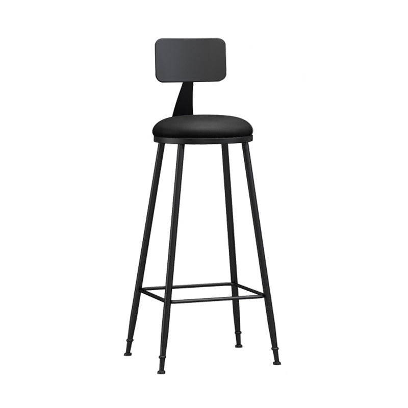 Modern Backrest Armless Counter Stool Iron Living Room Bar Stool with Pedal, 1 Piece Black 1 Piece Bar Stool(30"H) Clearhalo 'Bar Furniture' 'Bar Stools' 'bar_stools' 'furn' 'furn_bar_stools' 'furniture_bar_stools' 'Kitchen & Dining Furniture' 'kitchen&dining_furn' 'kitchen' 'kitchen_furn' Furniture' 4471295
