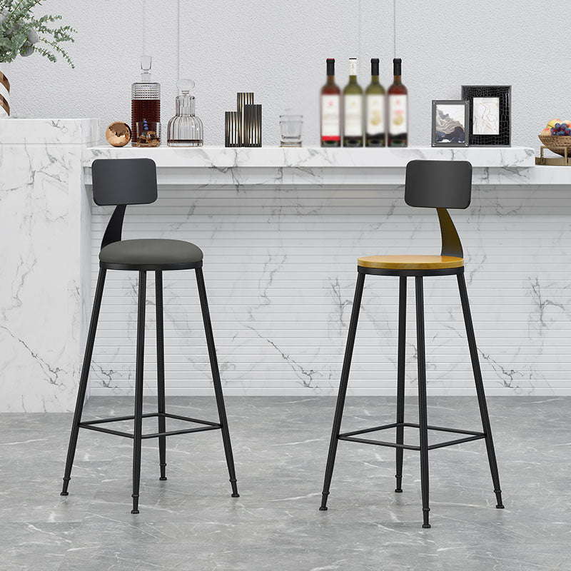 Modern Backrest Armless Counter Stool Iron Living Room Bar Stool with Pedal, 1 Piece Clearhalo 'Bar Furniture' 'Bar Stools' 'bar_stools' 'furn' 'furn_bar_stools' 'furniture_bar_stools' 'Kitchen & Dining Furniture' 'kitchen&dining_furn' 'kitchen' 'kitchen_furn' Furniture' 4471296
