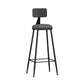 Modern Backrest Armless Counter Stool Iron Living Room Bar Stool with Pedal, 1 Piece Grey 1 Piece Bar Stool(30"H) Clearhalo 'Bar Furniture' 'Bar Stools' 'bar_stools' 'furn' 'furn_bar_stools' 'furniture_bar_stools' 'Kitchen & Dining Furniture' 'kitchen&dining_furn' 'kitchen' 'kitchen_furn' Furniture' 4471297