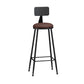 Modern Backrest Armless Counter Stool Iron Living Room Bar Stool with Pedal, 1 Piece Brown 1 Piece Bar Stool(33"H) Clearhalo 'Bar Furniture' 'Bar Stools' 'bar_stools' 'furn' 'furn_bar_stools' 'furniture_bar_stools' 'Kitchen & Dining Furniture' 'kitchen&dining_furn' 'kitchen' 'kitchen_furn' Furniture' 4471302