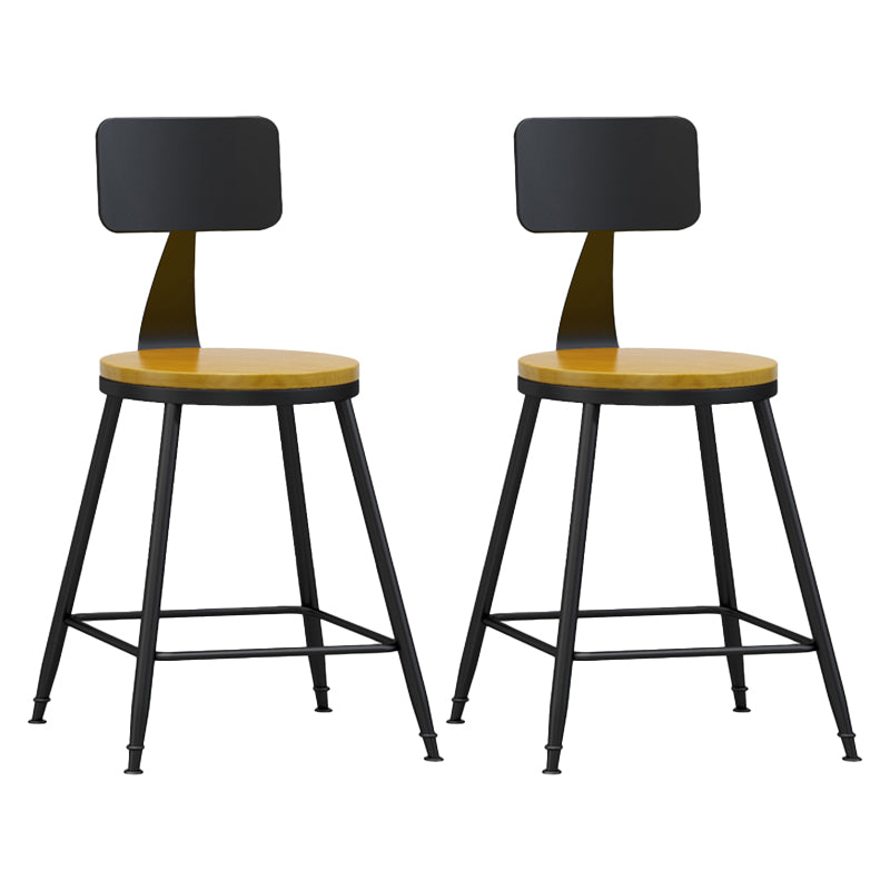 Modern Backrest Armless Counter Stool Iron Living Room Bar Stool with Pedal, 1 Piece Natural 2 Piece Set Short Stool(22"H) Clearhalo 'Bar Furniture' 'Bar Stools' 'bar_stools' 'furn' 'furn_bar_stools' 'furniture_bar_stools' 'Kitchen & Dining Furniture' 'kitchen&dining_furn' 'kitchen' 'kitchen_furn' Furniture' 4471303