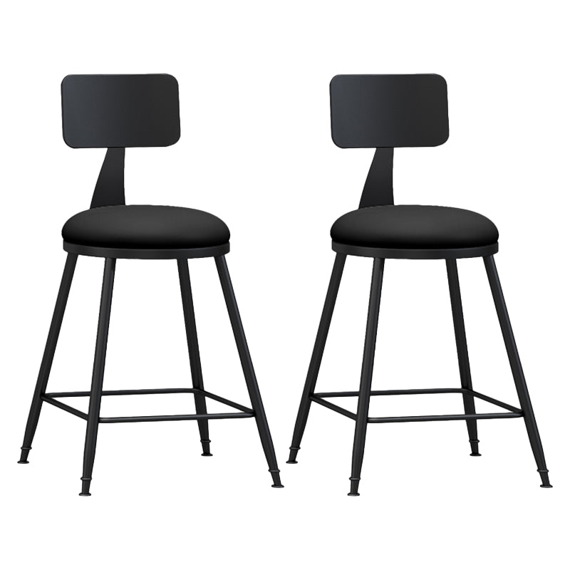 Modern Backrest Armless Counter Stool Iron Living Room Bar Stool with Pedal, 1 Piece Black 2 Piece Set Short Stool(22"H) Clearhalo 'Bar Furniture' 'Bar Stools' 'bar_stools' 'furn' 'furn_bar_stools' 'furniture_bar_stools' 'Kitchen & Dining Furniture' 'kitchen&dining_furn' 'kitchen' 'kitchen_furn' Furniture' 4471304