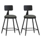 Modern Backrest Armless Counter Stool Iron Living Room Bar Stool with Pedal, 1 Piece Grey 2 Piece Set Short Stool(22"H) Clearhalo 'Bar Furniture' 'Bar Stools' 'bar_stools' 'furn' 'furn_bar_stools' 'furniture_bar_stools' 'Kitchen & Dining Furniture' 'kitchen&dining_furn' 'kitchen' 'kitchen_furn' Furniture' 4471305