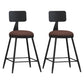 Modern Backrest Armless Counter Stool Iron Living Room Bar Stool with Pedal, 1 Piece Brown 2 Piece Set Short Stool(22"H) Clearhalo 'Bar Furniture' 'Bar Stools' 'bar_stools' 'furn' 'furn_bar_stools' 'furniture_bar_stools' 'Kitchen & Dining Furniture' 'kitchen&dining_furn' 'kitchen' 'kitchen_furn' Furniture' 4471306