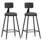 Modern Backrest Armless Counter Stool Iron Living Room Bar Stool with Pedal, 1 Piece Grey 2 Piece Set Counter Stool(26"H) Clearhalo 'Bar Furniture' 'Bar Stools' 'bar_stools' 'furn' 'furn_bar_stools' 'furniture_bar_stools' 'Kitchen & Dining Furniture' 'kitchen&dining_furn' 'kitchen' 'kitchen_furn' Furniture' 4471309