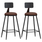 Modern Backrest Armless Counter Stool Iron Living Room Bar Stool with Pedal, 1 Piece Brown 2 Piece Set Counter Stool(26"H) Clearhalo 'Bar Furniture' 'Bar Stools' 'bar_stools' 'furn' 'furn_bar_stools' 'furniture_bar_stools' 'Kitchen & Dining Furniture' 'kitchen&dining_furn' 'kitchen' 'kitchen_furn' Furniture' 4471310