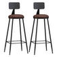 Modern Backrest Armless Counter Stool Iron Living Room Bar Stool with Pedal, 1 Piece Brown 2 Piece Set Bar Stool(30"H) Clearhalo 'Bar Furniture' 'Bar Stools' 'bar_stools' 'furn' 'furn_bar_stools' 'furniture_bar_stools' 'Kitchen & Dining Furniture' 'kitchen&dining_furn' 'kitchen' 'kitchen_furn' Furniture' 4471314