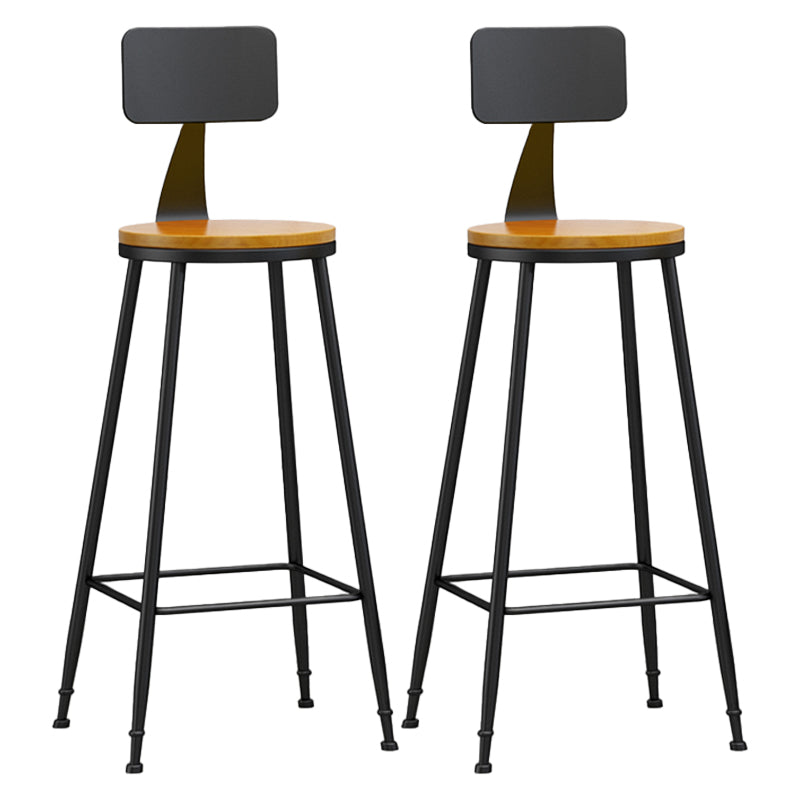 Modern Backrest Armless Counter Stool Iron Living Room Bar Stool with Pedal, 1 Piece Natural 2 Piece Set Bar Stool(33"H) Clearhalo 'Bar Furniture' 'Bar Stools' 'bar_stools' 'furn' 'furn_bar_stools' 'furniture_bar_stools' 'Kitchen & Dining Furniture' 'kitchen&dining_furn' 'kitchen' 'kitchen_furn' Furniture' 4471315