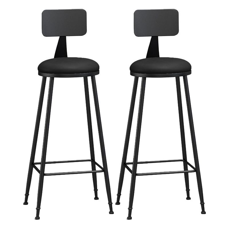 Modern Backrest Armless Counter Stool Iron Living Room Bar Stool with Pedal, 1 Piece Black 2 Piece Set Bar Stool(33"H) Clearhalo 'Bar Furniture' 'Bar Stools' 'bar_stools' 'furn' 'furn_bar_stools' 'furniture_bar_stools' 'Kitchen & Dining Furniture' 'kitchen&dining_furn' 'kitchen' 'kitchen_furn' Furniture' 4471316