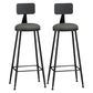Modern Backrest Armless Counter Stool Iron Living Room Bar Stool with Pedal, 1 Piece Grey 2 Piece Set Bar Stool(33"H) Clearhalo 'Bar Furniture' 'Bar Stools' 'bar_stools' 'furn' 'furn_bar_stools' 'furniture_bar_stools' 'Kitchen & Dining Furniture' 'kitchen&dining_furn' 'kitchen' 'kitchen_furn' Furniture' 4471317