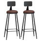 Modern Backrest Armless Counter Stool Iron Living Room Bar Stool with Pedal, 1 Piece Brown 2 Piece Set Bar Stool(33"H) Clearhalo 'Bar Furniture' 'Bar Stools' 'bar_stools' 'furn' 'furn_bar_stools' 'furniture_bar_stools' 'Kitchen & Dining Furniture' 'kitchen&dining_furn' 'kitchen' 'kitchen_furn' Furniture' 4471318
