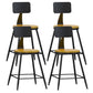 Modern Backrest Armless Counter Stool Iron Living Room Bar Stool with Pedal, 1 Piece Natural 4 Piece Set Short Stool(22"H) Clearhalo 'Bar Furniture' 'Bar Stools' 'bar_stools' 'furn' 'furn_bar_stools' 'furniture_bar_stools' 'Kitchen & Dining Furniture' 'kitchen&dining_furn' 'kitchen' 'kitchen_furn' Furniture' 4471319