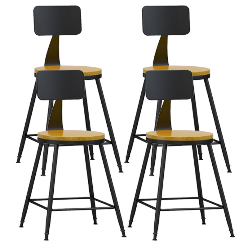 Modern Backrest Armless Counter Stool Iron Living Room Bar Stool with Pedal, 1 Piece Natural 4 Piece Set Short Stool(22"H) Clearhalo 'Bar Furniture' 'Bar Stools' 'bar_stools' 'furn' 'furn_bar_stools' 'furniture_bar_stools' 'Kitchen & Dining Furniture' 'kitchen&dining_furn' 'kitchen' 'kitchen_furn' Furniture' 4471319
