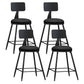 Modern Backrest Armless Counter Stool Iron Living Room Bar Stool with Pedal, 1 Piece Black 4 Piece Set Short Stool(22"H) Clearhalo 'Bar Furniture' 'Bar Stools' 'bar_stools' 'furn' 'furn_bar_stools' 'furniture_bar_stools' 'Kitchen & Dining Furniture' 'kitchen&dining_furn' 'kitchen' 'kitchen_furn' Furniture' 4471320