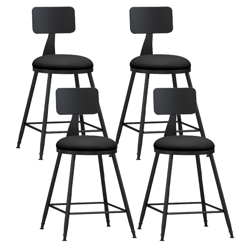 Modern Backrest Armless Counter Stool Iron Living Room Bar Stool with Pedal, 1 Piece Black 4 Piece Set Short Stool(22"H) Clearhalo 'Bar Furniture' 'Bar Stools' 'bar_stools' 'furn' 'furn_bar_stools' 'furniture_bar_stools' 'Kitchen & Dining Furniture' 'kitchen&dining_furn' 'kitchen' 'kitchen_furn' Furniture' 4471320