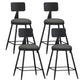 Modern Backrest Armless Counter Stool Iron Living Room Bar Stool with Pedal, 1 Piece Grey 4 Piece Set Short Stool(22"H) Clearhalo 'Bar Furniture' 'Bar Stools' 'bar_stools' 'furn' 'furn_bar_stools' 'furniture_bar_stools' 'Kitchen & Dining Furniture' 'kitchen&dining_furn' 'kitchen' 'kitchen_furn' Furniture' 4471321