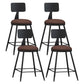 Modern Backrest Armless Counter Stool Iron Living Room Bar Stool with Pedal, 1 Piece Brown 4 Piece Set Short Stool(22"H) Clearhalo 'Bar Furniture' 'Bar Stools' 'bar_stools' 'furn' 'furn_bar_stools' 'furniture_bar_stools' 'Kitchen & Dining Furniture' 'kitchen&dining_furn' 'kitchen' 'kitchen_furn' Furniture' 4471322