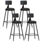Modern Backrest Armless Counter Stool Iron Living Room Bar Stool with Pedal, 1 Piece Black 4 Piece Set Counter Stool(26"H) Clearhalo 'Bar Furniture' 'Bar Stools' 'bar_stools' 'furn' 'furn_bar_stools' 'furniture_bar_stools' 'Kitchen & Dining Furniture' 'kitchen&dining_furn' 'kitchen' 'kitchen_furn' Furniture' 4471324