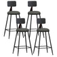 Modern Backrest Armless Counter Stool Iron Living Room Bar Stool with Pedal, 1 Piece Grey 4 Piece Set Counter Stool(26"H) Clearhalo 'Bar Furniture' 'Bar Stools' 'bar_stools' 'furn' 'furn_bar_stools' 'furniture_bar_stools' 'Kitchen & Dining Furniture' 'kitchen&dining_furn' 'kitchen' 'kitchen_furn' Furniture' 4471325