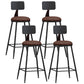 Modern Backrest Armless Counter Stool Iron Living Room Bar Stool with Pedal, 1 Piece Brown 4 Piece Set Counter Stool(26"H) Clearhalo 'Bar Furniture' 'Bar Stools' 'bar_stools' 'furn' 'furn_bar_stools' 'furniture_bar_stools' 'Kitchen & Dining Furniture' 'kitchen&dining_furn' 'kitchen' 'kitchen_furn' Furniture' 4471326
