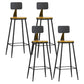 Modern Backrest Armless Counter Stool Iron Living Room Bar Stool with Pedal, 1 Piece Natural 4 Piece Set Bar Stool(30"H) Clearhalo 'Bar Furniture' 'Bar Stools' 'bar_stools' 'furn' 'furn_bar_stools' 'furniture_bar_stools' 'Kitchen & Dining Furniture' 'kitchen&dining_furn' 'kitchen' 'kitchen_furn' Furniture' 4471327