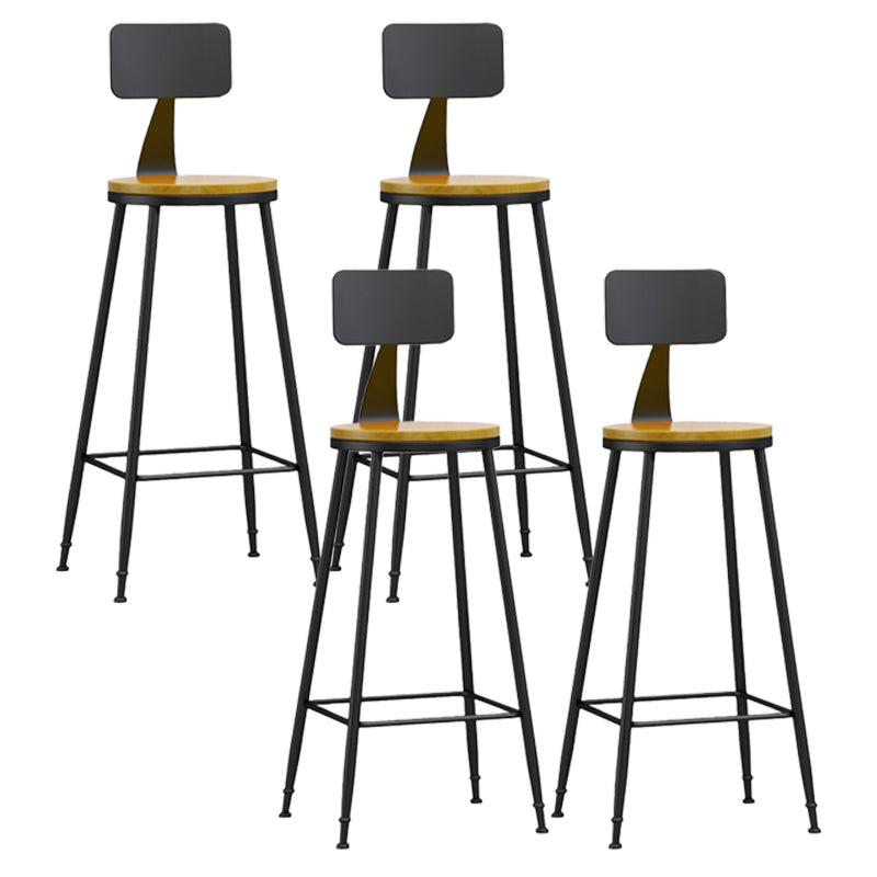 Modern Backrest Armless Counter Stool Iron Living Room Bar Stool with Pedal, 1 Piece Natural 4 Piece Set Bar Stool(30"H) Clearhalo 'Bar Furniture' 'Bar Stools' 'bar_stools' 'furn' 'furn_bar_stools' 'furniture_bar_stools' 'Kitchen & Dining Furniture' 'kitchen&dining_furn' 'kitchen' 'kitchen_furn' Furniture' 4471327