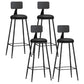 Modern Backrest Armless Counter Stool Iron Living Room Bar Stool with Pedal, 1 Piece Black 4 Piece Set Bar Stool(30"H) Clearhalo 'Bar Furniture' 'Bar Stools' 'bar_stools' 'furn' 'furn_bar_stools' 'furniture_bar_stools' 'Kitchen & Dining Furniture' 'kitchen&dining_furn' 'kitchen' 'kitchen_furn' Furniture' 4471328