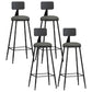 Modern Backrest Armless Counter Stool Iron Living Room Bar Stool with Pedal, 1 Piece Grey 4 Piece Set Bar Stool(30"H) Clearhalo 'Bar Furniture' 'Bar Stools' 'bar_stools' 'furn' 'furn_bar_stools' 'furniture_bar_stools' 'Kitchen & Dining Furniture' 'kitchen&dining_furn' 'kitchen' 'kitchen_furn' Furniture' 4471329