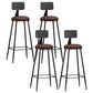 Modern Backrest Armless Counter Stool Iron Living Room Bar Stool with Pedal, 1 Piece Brown 4 Piece Set Bar Stool(30"H) Clearhalo 'Bar Furniture' 'Bar Stools' 'bar_stools' 'furn' 'furn_bar_stools' 'furniture_bar_stools' 'Kitchen & Dining Furniture' 'kitchen&dining_furn' 'kitchen' 'kitchen_furn' Furniture' 4471330