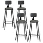 Modern Backrest Armless Counter Stool Iron Living Room Bar Stool with Pedal, 1 Piece Grey 4 Piece Set Bar Stool(33"H) Clearhalo 'Bar Furniture' 'Bar Stools' 'bar_stools' 'furn' 'furn_bar_stools' 'furniture_bar_stools' 'Kitchen & Dining Furniture' 'kitchen&dining_furn' 'kitchen' 'kitchen_furn' Furniture' 4471333