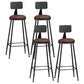 Modern Backrest Armless Counter Stool Iron Living Room Bar Stool with Pedal, 1 Piece Brown 4 Piece Set Bar Stool(33"H) Clearhalo 'Bar Furniture' 'Bar Stools' 'bar_stools' 'furn' 'furn_bar_stools' 'furniture_bar_stools' 'Kitchen & Dining Furniture' 'kitchen&dining_furn' 'kitchen' 'kitchen_furn' Furniture' 4471334