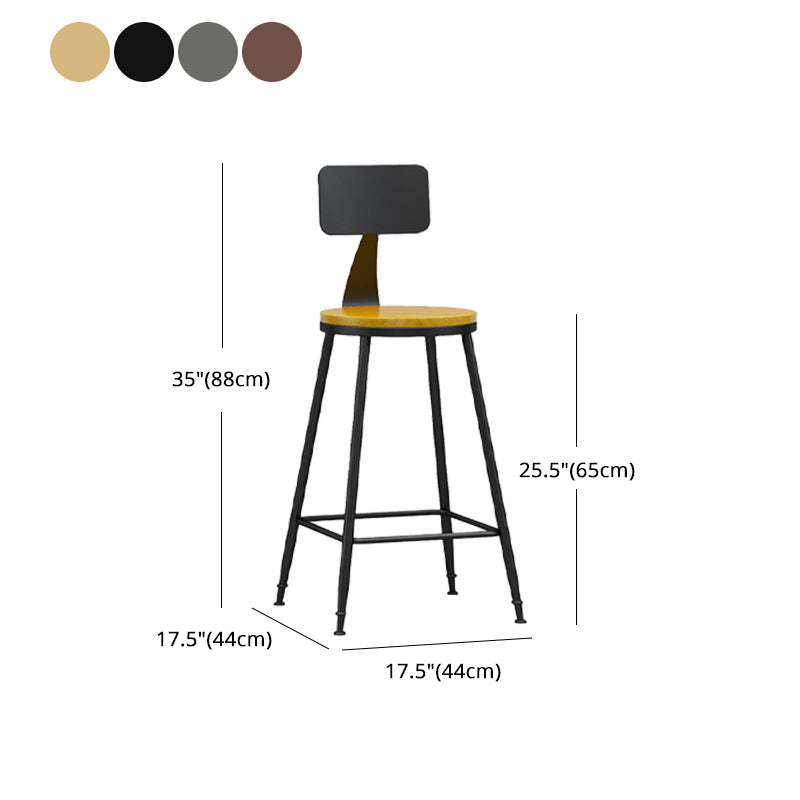 Modern Backrest Armless Counter Stool Iron Living Room Bar Stool with Pedal, 1 Piece Clearhalo 'Bar Furniture' 'Bar Stools' 'bar_stools' 'furn' 'furn_bar_stools' 'furniture_bar_stools' 'Kitchen & Dining Furniture' 'kitchen&dining_furn' 'kitchen' 'kitchen_furn' Furniture' 4471336