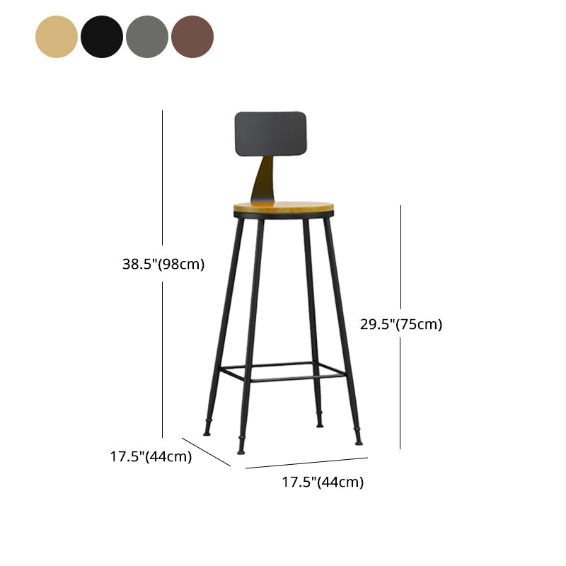 Modern Backrest Armless Counter Stool Iron Living Room Bar Stool with Pedal, 1 Piece Clearhalo 'Bar Furniture' 'Bar Stools' 'bar_stools' 'furn' 'furn_bar_stools' 'furniture_bar_stools' 'Kitchen & Dining Furniture' 'kitchen&dining_furn' 'kitchen' 'kitchen_furn' Furniture' 4471337