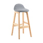 Modern Backrest Armless Counter Stool Wood Dessert Shop Bar Stool with Cushion and Pedal Grey 1 Piece Clearhalo 'Bar Furniture' 'Bar Stools' 'bar_stools' 'furn' 'furn_bar_stools' 'furniture_bar_stools' 'Kitchen & Dining Furniture' 'kitchen&dining_furn' 'kitchen' 'kitchen_furn' Furniture' 4471344