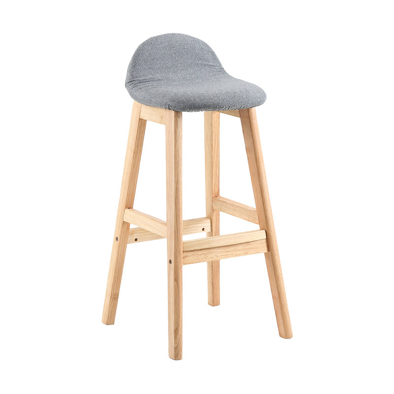 Modern Backrest Armless Counter Stool Wood Dessert Shop Bar Stool with Cushion and Pedal Grey 1 Piece Clearhalo 'Bar Furniture' 'Bar Stools' 'bar_stools' 'furn' 'furn_bar_stools' 'furniture_bar_stools' 'Kitchen & Dining Furniture' 'kitchen&dining_furn' 'kitchen' 'kitchen_furn' Furniture' 4471344