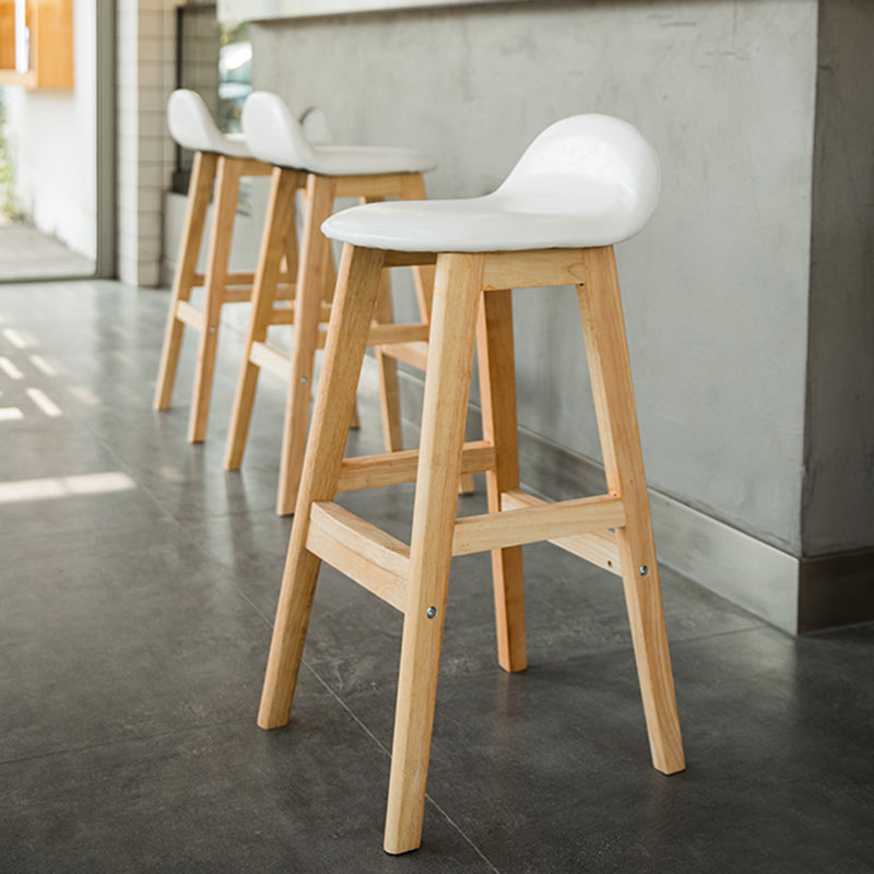 Modern Backrest Armless Counter Stool Wood Dessert Shop Bar Stool with Cushion and Pedal Clearhalo 'Bar Furniture' 'Bar Stools' 'bar_stools' 'furn' 'furn_bar_stools' 'furniture_bar_stools' 'Kitchen & Dining Furniture' 'kitchen&dining_furn' 'kitchen' 'kitchen_furn' Furniture' 4471345